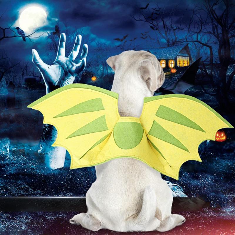 Satın alın Pet Halloween Cosplay Costume Dragon Wings Felt Cloth Dress
