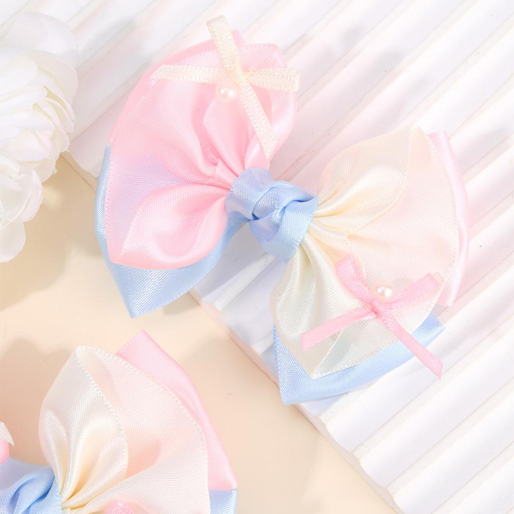 2Pcs Candy Color Hair Clips Sweet Chiffon Bow Hairpin Princess Barrette For Girls Children Korean Headwear Headdress Accessories