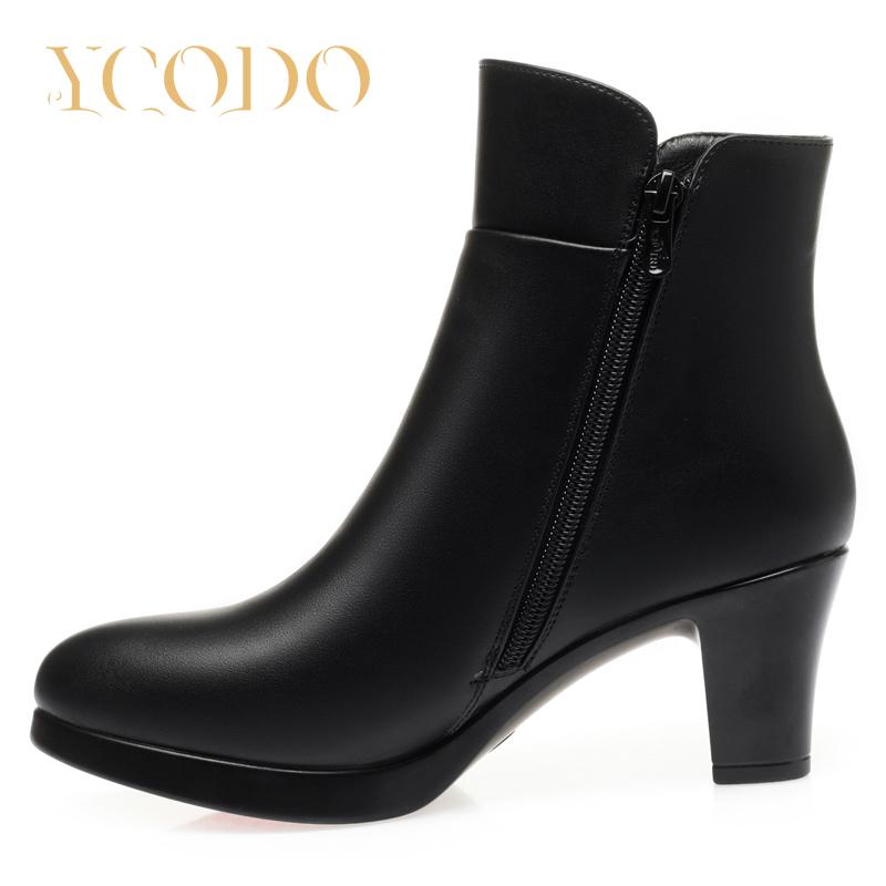 2023 Spring and Autumn Winter Women's Fashion Casual High Heel Leather Boots