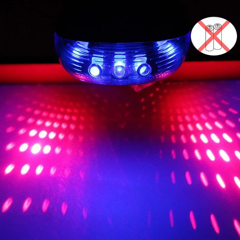 Bicycle Laser Parallel Line Taillight Waterproof Mountain Bike 2 Lasers Starry Sky 5LED Laser Taillight Safety Warning Taillight