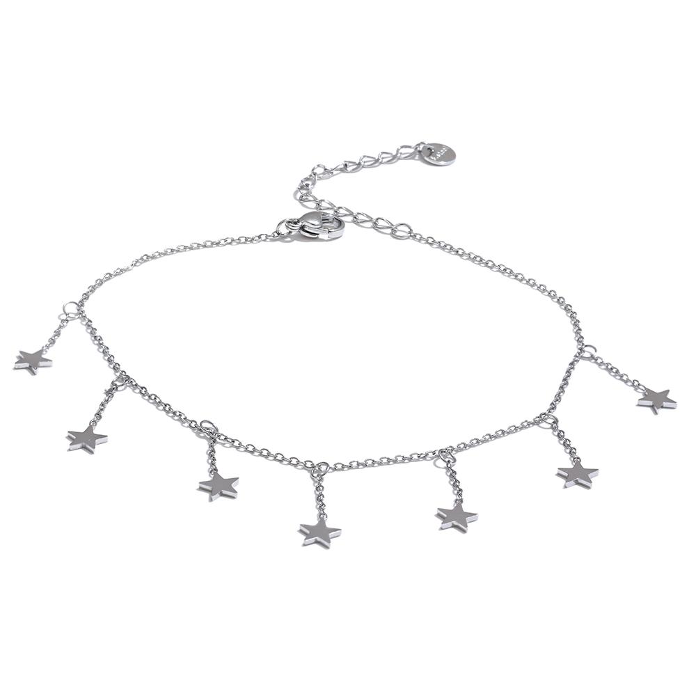 Yhpup 316L Stainless Steel Long Star Chain Anklet Summer Beach Foot Jewelry 18K PVD Plated Waterproof Accessories