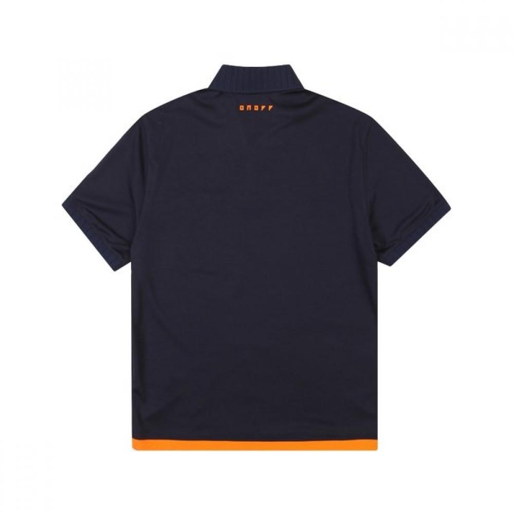 Onoff Men S Collar Neck ShorT Sleeve T ShirT Of9003ga Navy