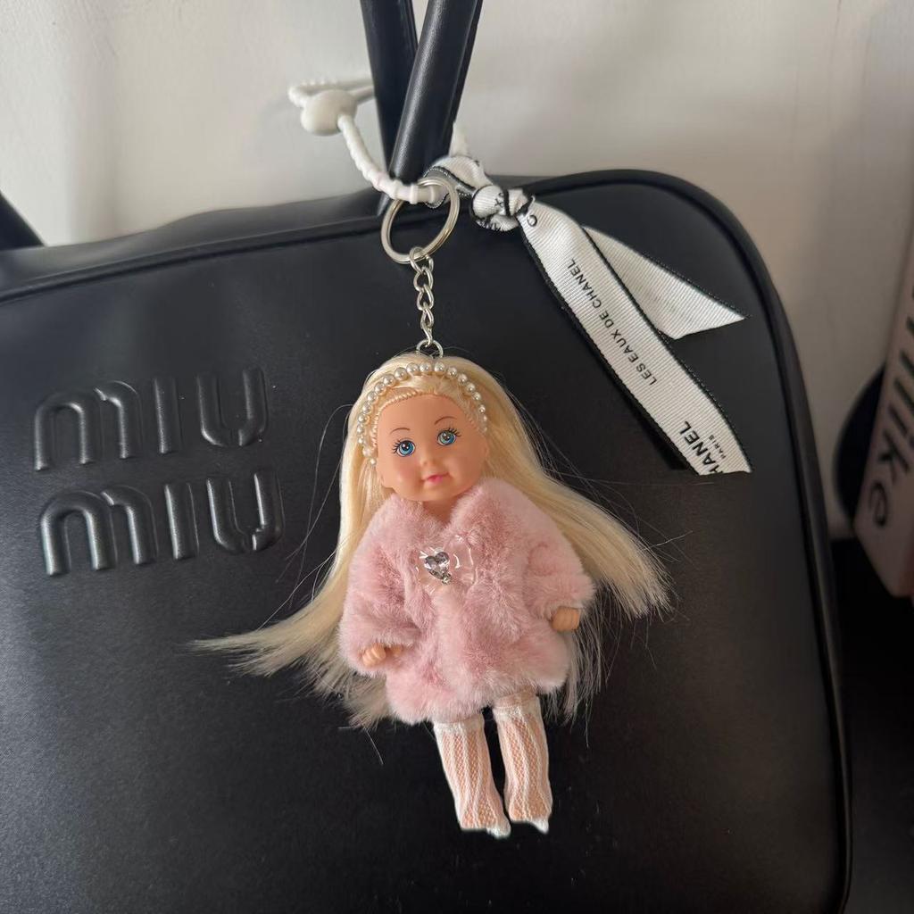 Creative Cute Mini BABI Princess Doll Toy Keychain Pendant Fashion Design Exquisite Clothe Series Backpack Pendant Birthday Gift