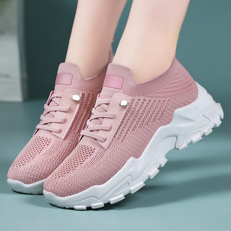 

Ladies summer casual sports shoes breathable thick sole soft outdoor running fitness sports shoes free shipping 36 рожевий