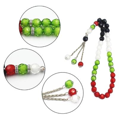 Pulsera de colores de la bandera de Palestina, Rosario para orar católico, pulsera de cuentas acrílicas, joyería religiosa, 2/4 Uds.