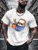 Men Summer Cartoon Cool Sushi Bowl Print T Shirt Crew Neck Short Sleeve Soft Loose Casual Streetwear Daily Fashion Tops Tee