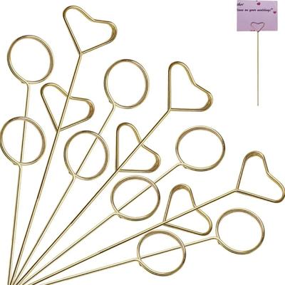 20 Adet Çiçekli Kart Tutucu Metal Tel Yer Kartı Tutucu Resim Tutucular Fotoğraf Çubuk Klips Düğün Partisi İçin Çiçekli Seçimler
