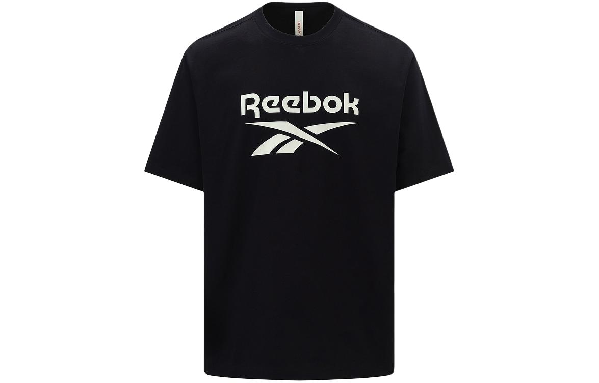 Reebok T Shirts Unisex Black Crew Neck Moderate Straight Fit 24SRM409UGH0 L