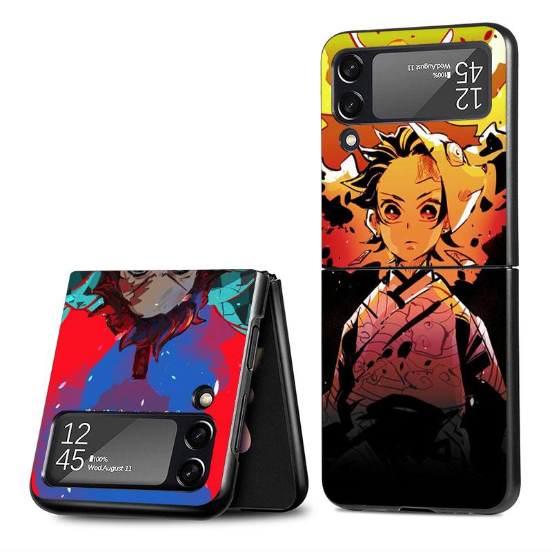 vozol vape 10000 Solo Pelle Lederhülle für das Samsung Galaxy Z Flip4 Flip 4 Hülle aus echtem Leder, Model: Stanford klappbar (Schwarz)