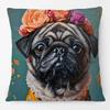 Fashion Chic Floral Animals Posters Cushion Cover Tiger Leopard Highland Cow Cockatoo Cat Dog Print Pillow Case