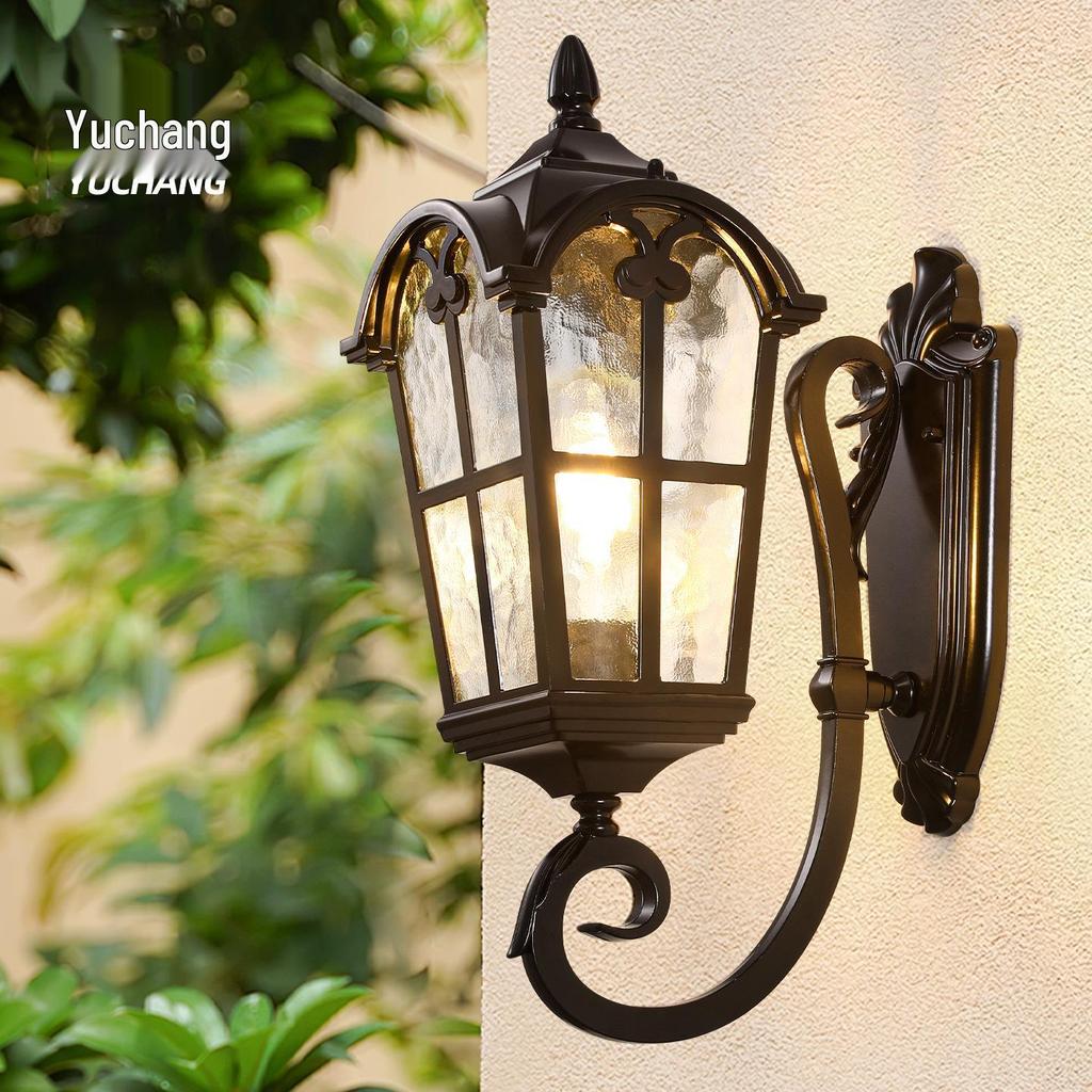 European Antique Solar Outdoor Wall Light, Waterproof for Balcony, Villa, Patio, Gate, and Courtyard