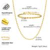 Vnox 18K Gold Plated Luxury Classic Oval Beads Chain Necklace Bracelet Set, Trendy Stainless Steel Jewelry for Women Girl Gifts