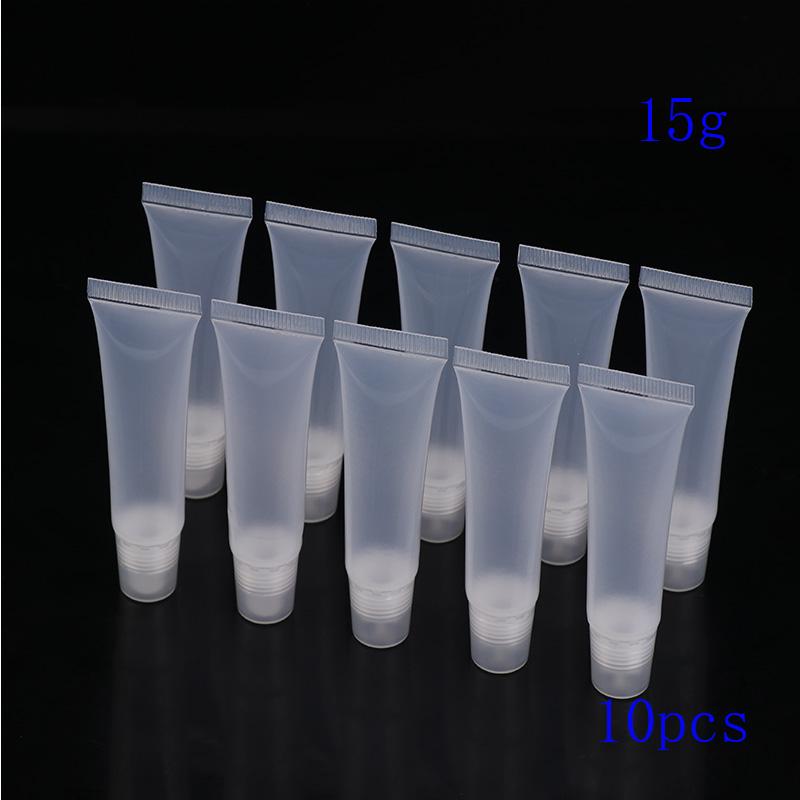 10Pcs 5/10/15Ml Leere Lippenstift Rohr Lip Balm Weichen Schlauch Make-Up Squeeze Klar Lip Gloss Container
