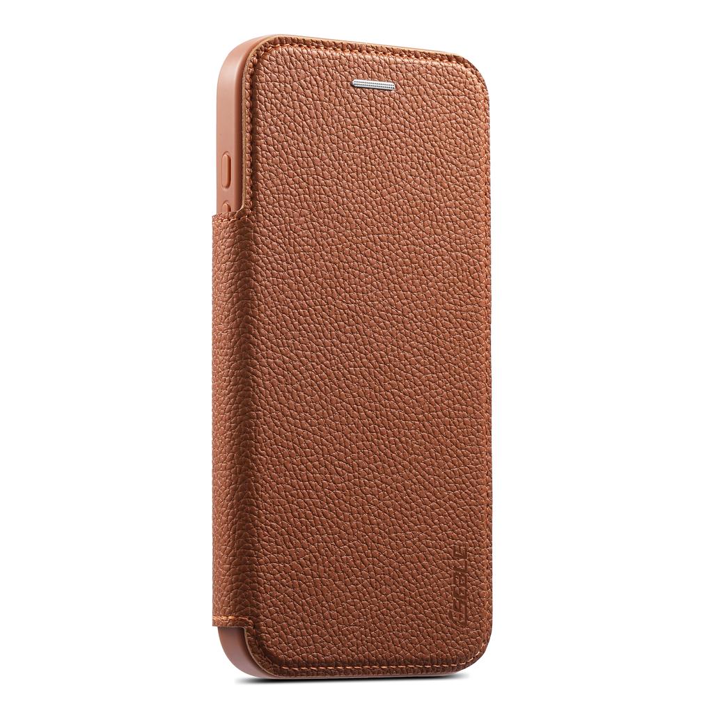 Luxury Business Magnetic Flip Cards Solt Leather Phone Case for iPhone 17 Pro Max 16 15 14 13 Shockproof for Magsafe Slim Cover