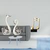 Porcelain Swan Figurine And Musical Note Resin Sculpture Collection Creative Animal Music