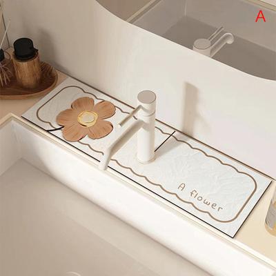 Tapis de drainage pour robinet d'évier Tapis Tapis Absorbant en Terre de Diatomée pour Toilettes Tapis Anti-Moisissure