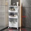 Foldable Laundry Basket Bathroom Multi-layer Clothes Storage Basket Household Storage Shelf Fruit Shelf Rolling Utility Cart