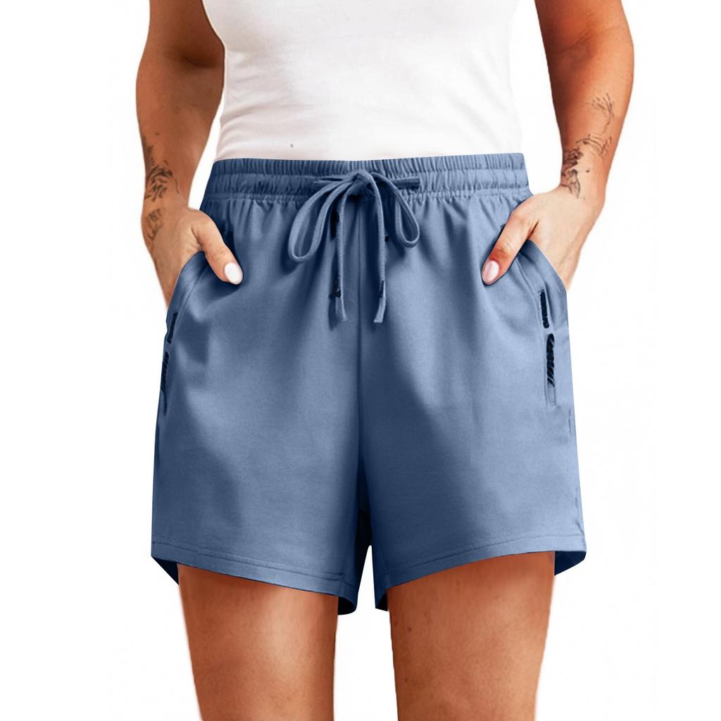 Women's Casual Solid Colour Elastic Waist Straight Casual Pants With Pockets