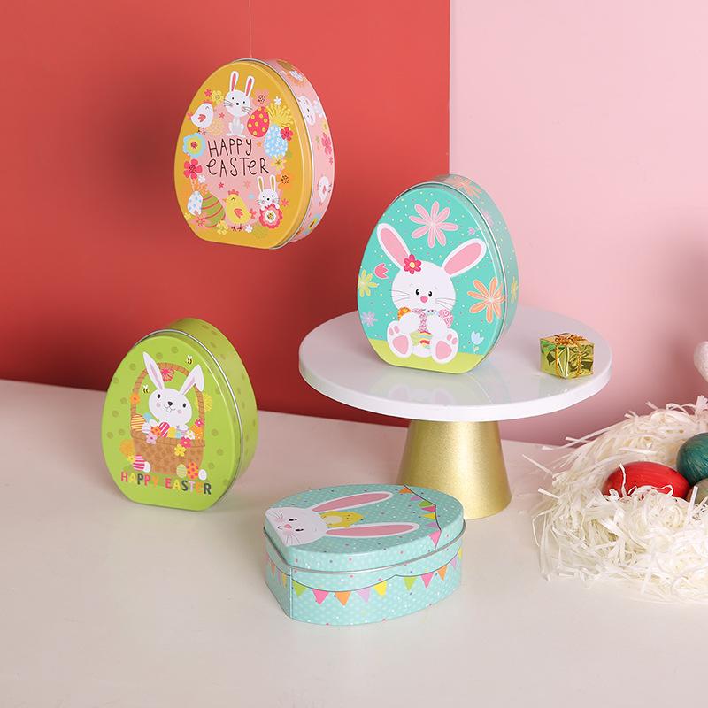 Easter Party Gift Box Bunny Egg Candy Box Tinplate Holiday Children's Gift Box Storage Box