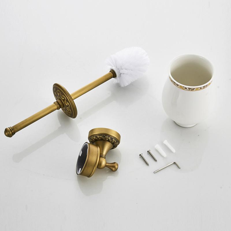 Copper Toilet Brush Bathroom Cleaning Brush Holder with Hardware Vintage Bathroom Attachment