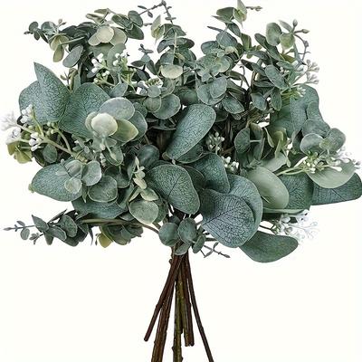 5+5 Mixed Eucalyptus Leaf Stems Artificial Eucalyptus Leaves Artificial Eucalyptus Leaves Vase Flower Arrangement Green Decoration Wedding Decoration