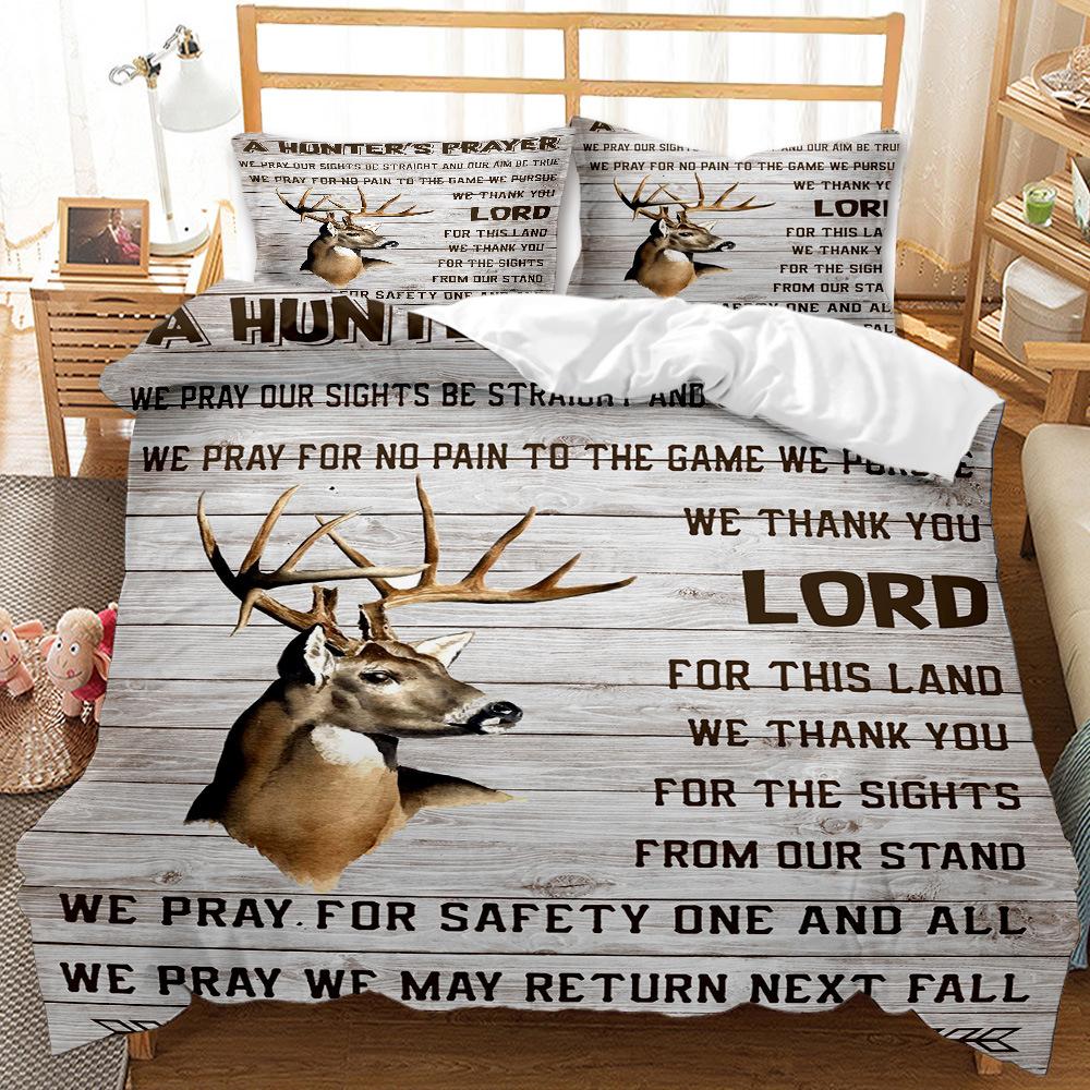 3D Digitally Printed Postcard Envelope Animal Model Three-Piece Set Abrasive Quilt Cover Bedding Kit