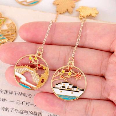 1 Stück Kreativer Anhänger im chinesischen Stil mit Hohlmuster Lesezeichen Schul- Bürobedarf Metall-Lesezeichen Kawaii Lustige Schreibwaren