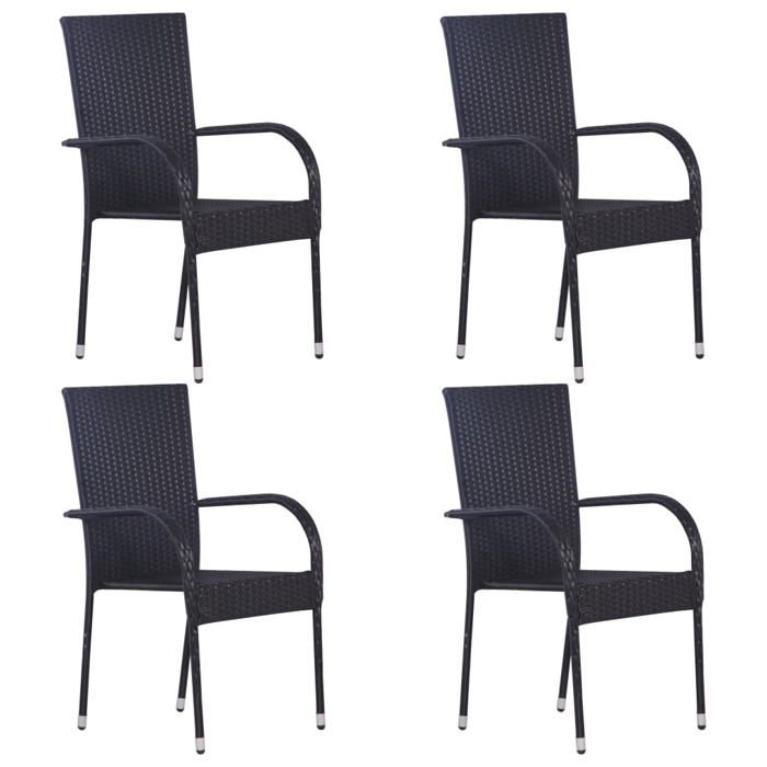 VidaXL 4x Chaises Empilables d'Extérieur Chaises de Jardin Sièges de Terrasse Chaises de Patio Sièges de Salle à Manger 310084