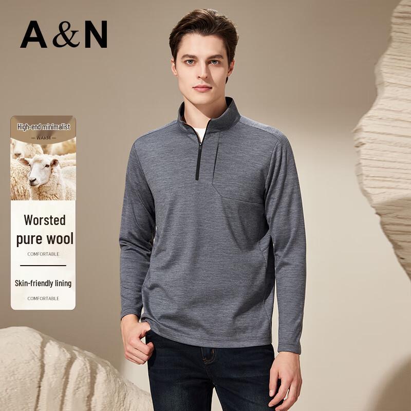 

Antonio Men s 100% Wool Half-Zip Stand Collar Sweater 3XL / 56