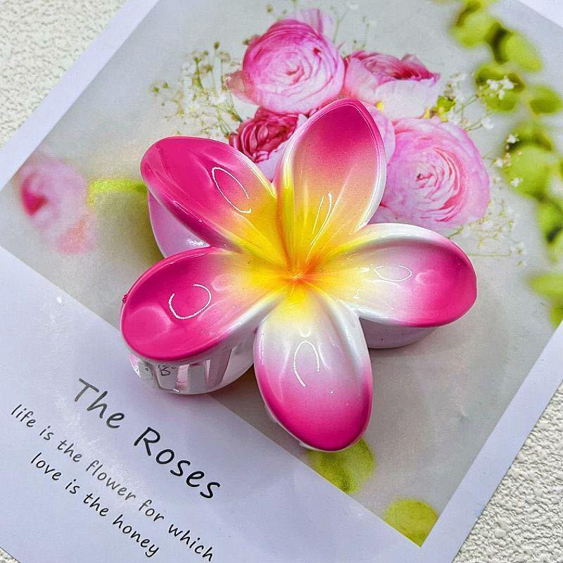Plumeria Claw Clip: European & American Stylish Hair Accessory for Updos