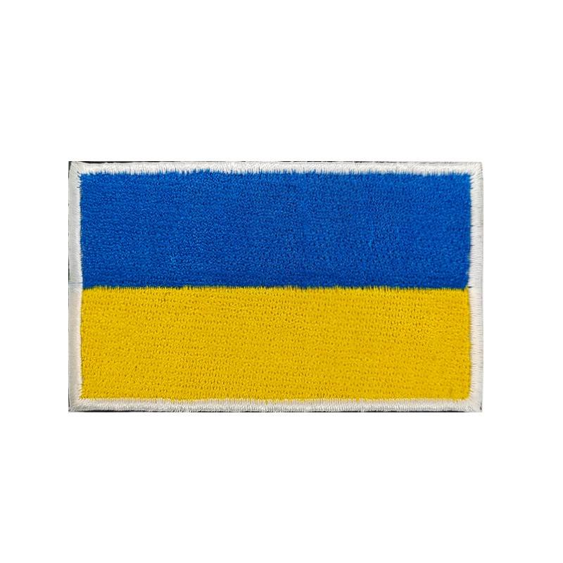 Ukraine, trident doré drapeau bleu et jaune badge Velcro brodé autocollant en tissu pour sac à dos badge en caoutchouc PVC