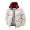 Men's Stand Collar Solid Color Jacket Plus Velvet Thickened Couple Casual Comfortable Cotton Jacket