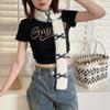 Long Bow Knitted Neckerchief Slender Color Blocked Neck Cover Y2k Double-sided Scarf  Autumn