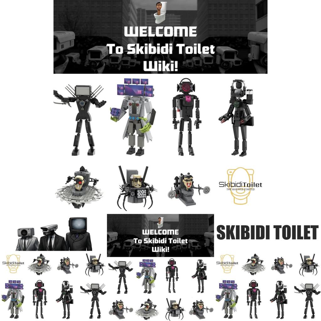 Skibidi Toilet Abs Plastic Building Blocks 0.5kg Small Particle Construction Set