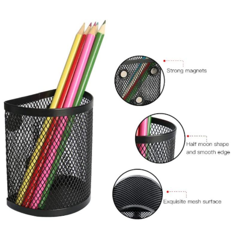 Magnetic Pen Holder For Whiteboard Refrigerator Durable Lightweight Mesh Storage Magnetic Basket Locker Organizer Accessories
