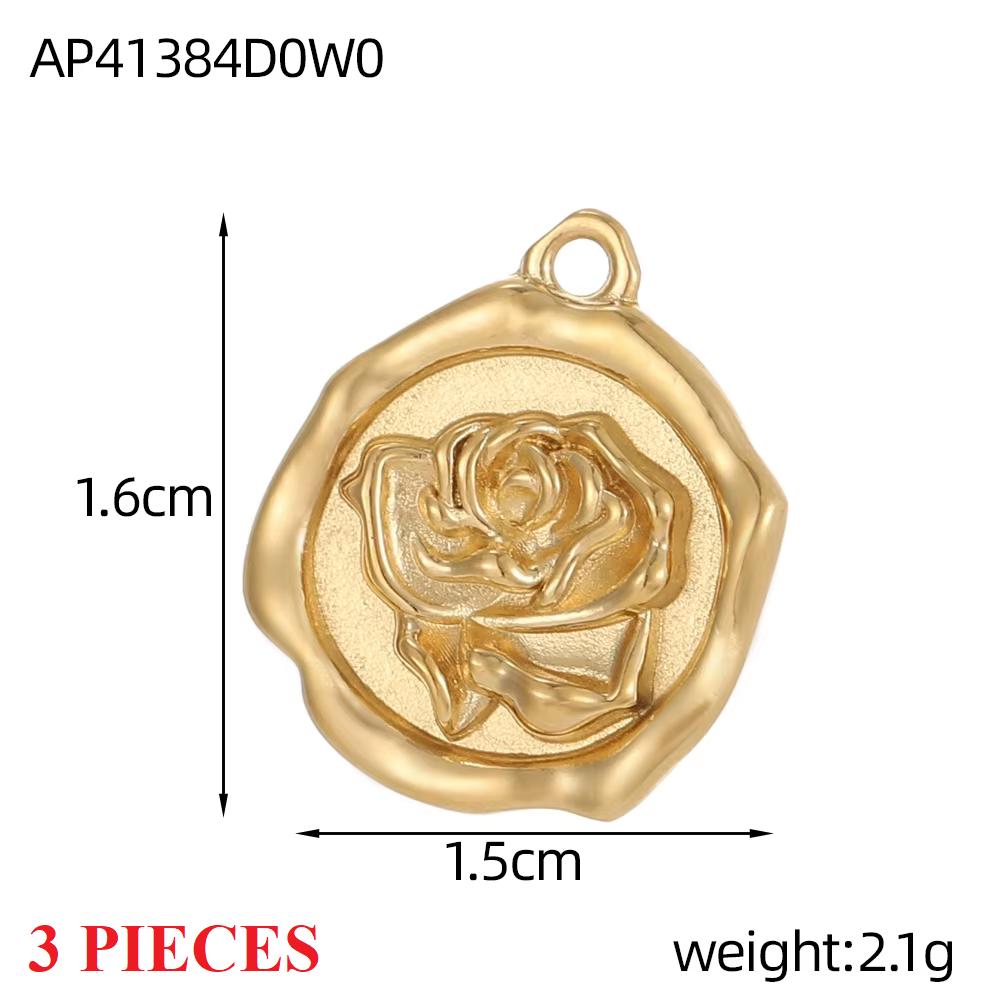 3PCS/LOT CARLIDANA Gold Plated Stainless Steel Charms Bow Knot Star Cross Butterfly Rose Heart Pendants DIY Jewelry