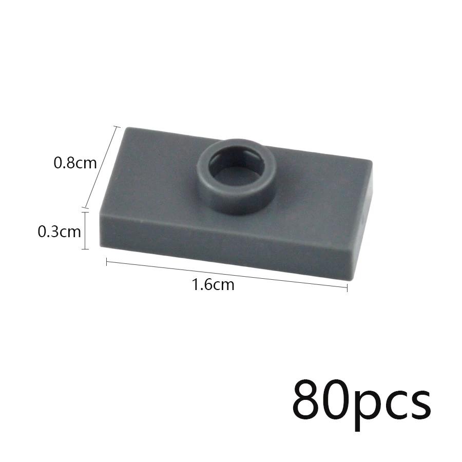 80Pcs MOC Assembles Particles Thin Brick 1x2 with 1 Stud Dots Plate Building Blocks Kid High-Tech Toys Compatible 15573 3794