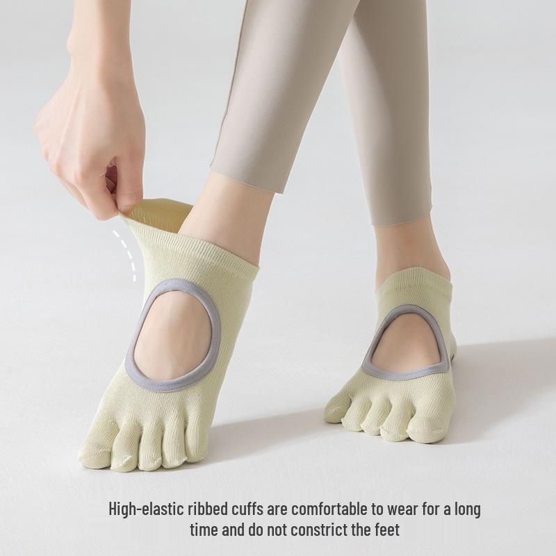 Women's Antibacterial Backless Yoga Socks - Five-Toe, Thin Spring/Summer Style, Indoor Pilates