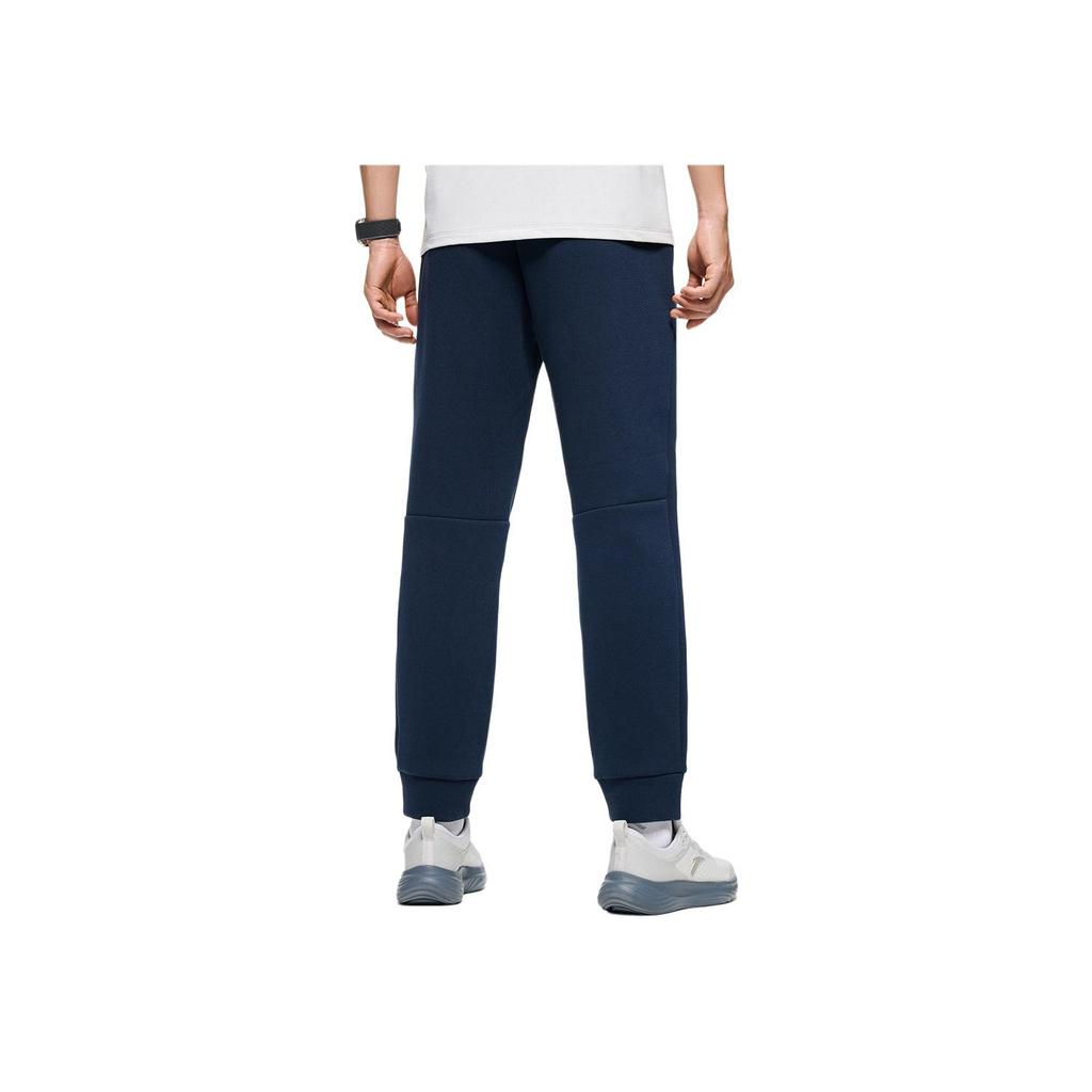 Anta Training Series Solid Color Mid Waist Cuffed Knitted Sports Pants Men Bottoms Midnight-Blue 152417306-2