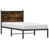 Metal Bed Frame Without Mattress Smoked Oak Finish 80x200 Cm