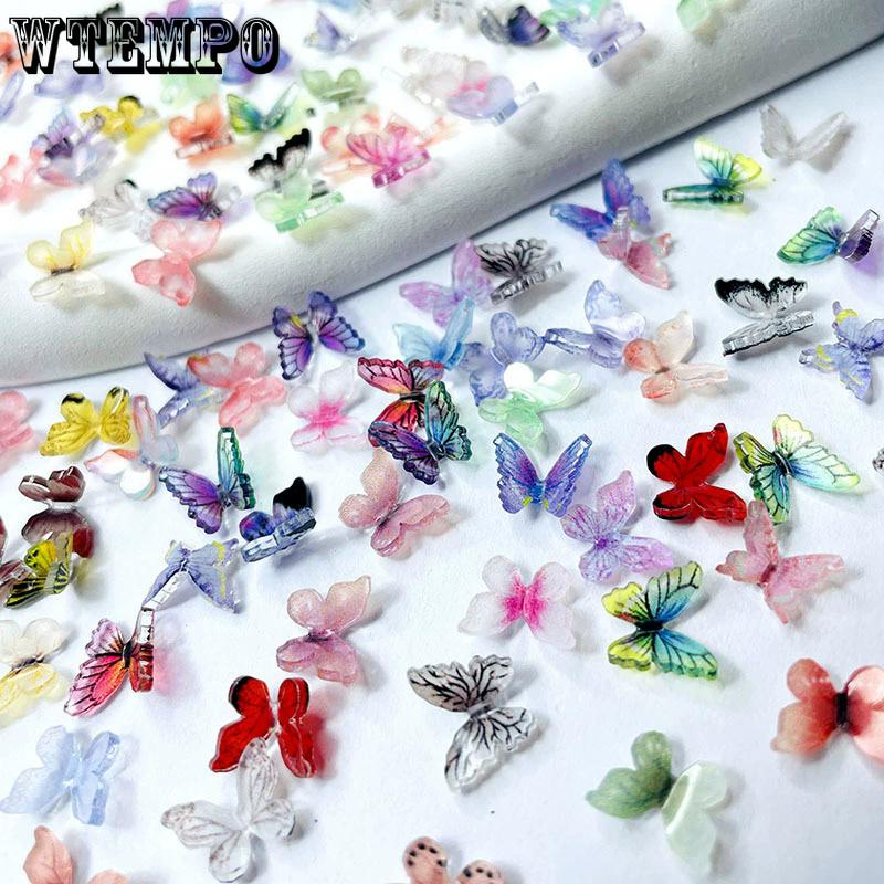 WTEMPO Mini Resin Butterflies Tiny Butterflies for Making Crafts Small Butterflies Figurines for DIY Micro Landscaping Decor Accessories