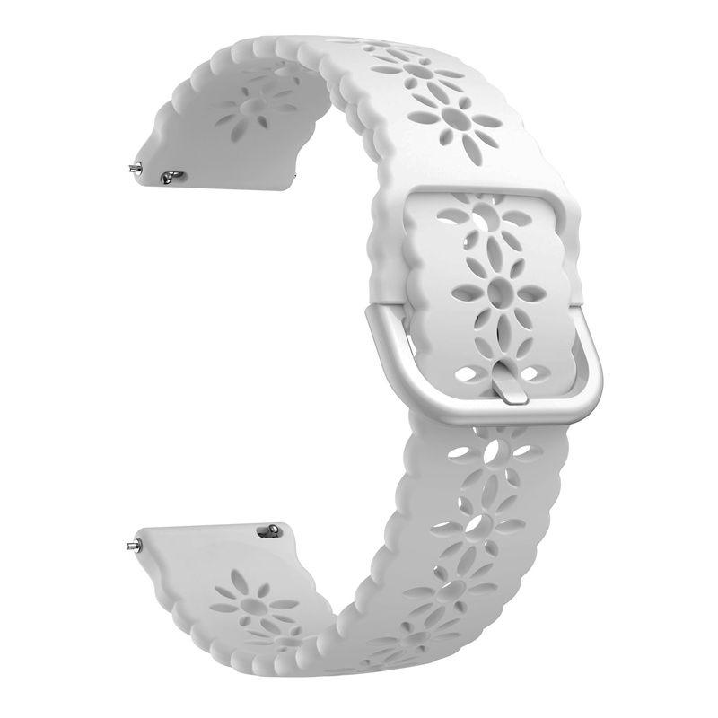 20mm 22mm Snowflake Pattern Hollow Silicone Replacement Strap for Sports Smart Watch Compatible with HUAWEI Watch Samsung Galaxy Watch Amazfit Watch