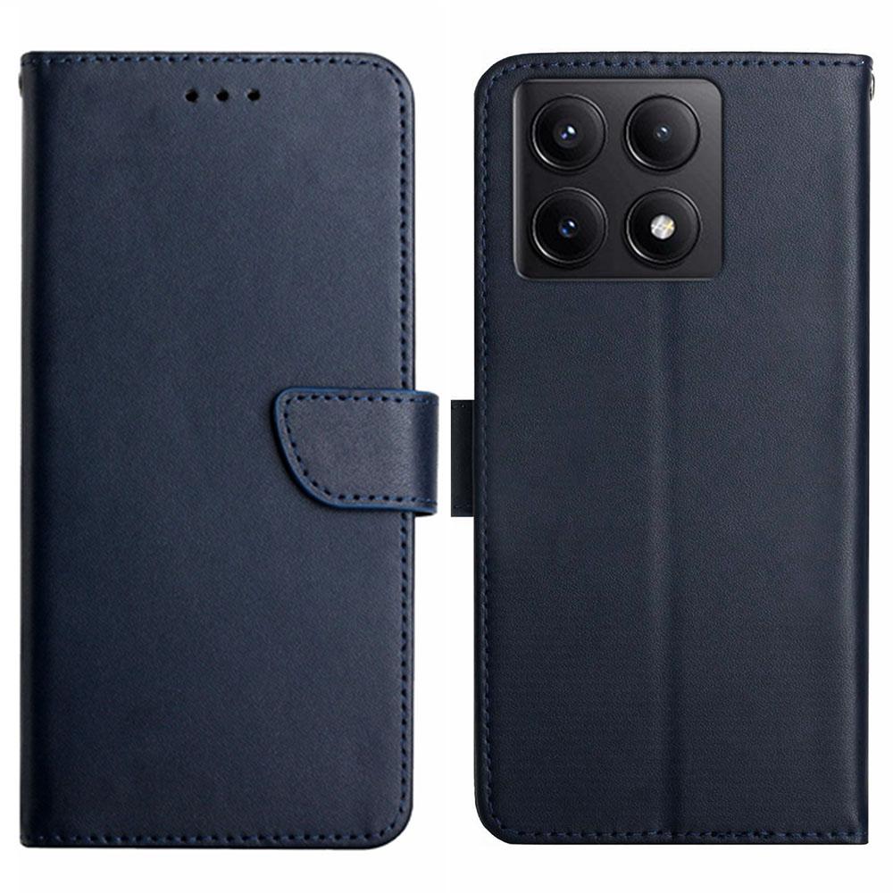 

HT02 For Xiaomi 14T Pro Case Genuine Cow Leather Phone Cover Nappa Texture Blue