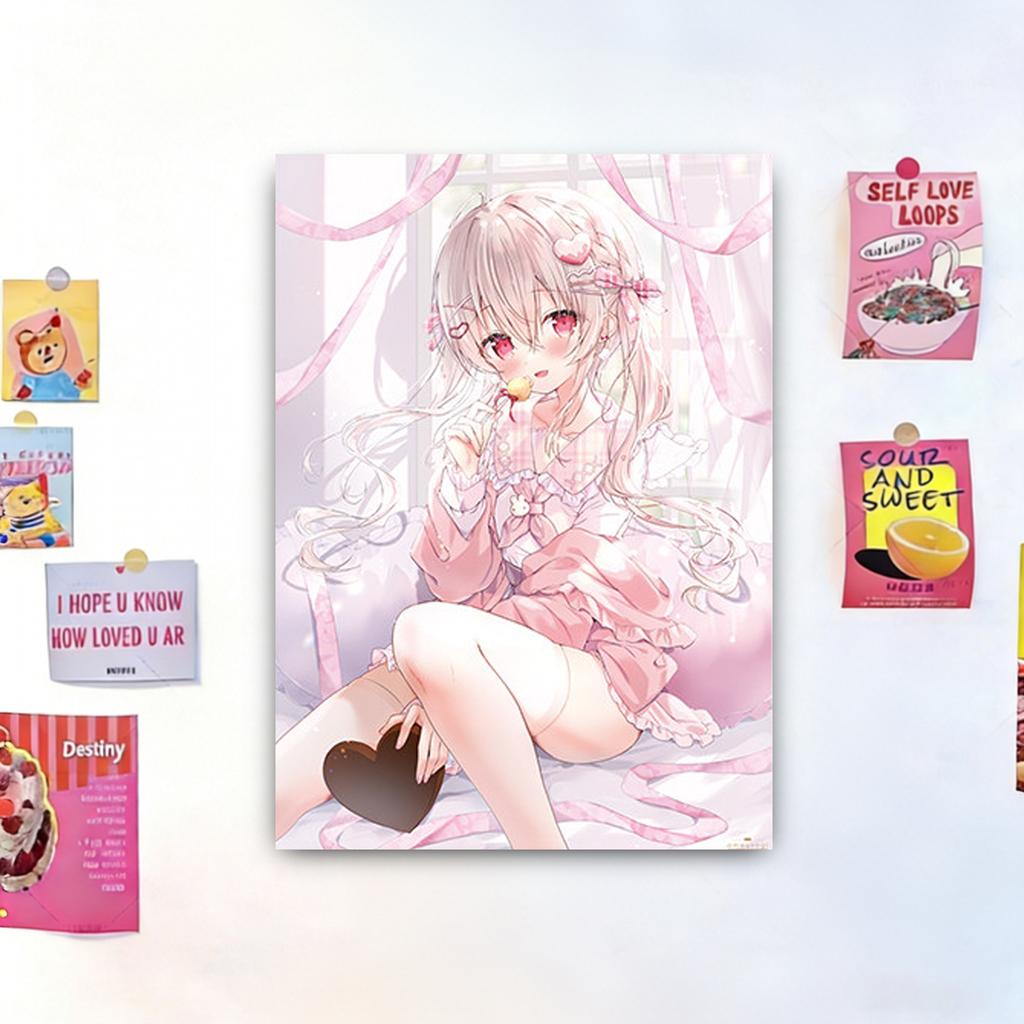 Cute Fanart Anime Tapestry Wall Art Girlish Room Decor Hanging Cloth Wall Backdrop Atmosphere Decoration Accessories