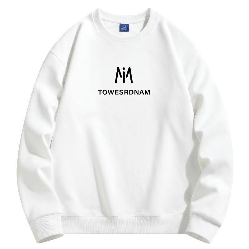 

Мужская толстовка с круглым вырезом и узором IM, модная повседневная толстовка с длинным рукавом большого размера XXXL белый