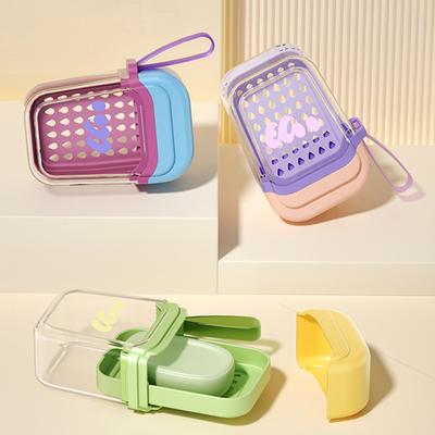 Tragbare Seifendose Reise Mini Seifendose Versiegelt Ablass mit Deckel Seifendose Transparent Leichter Luxus High-End