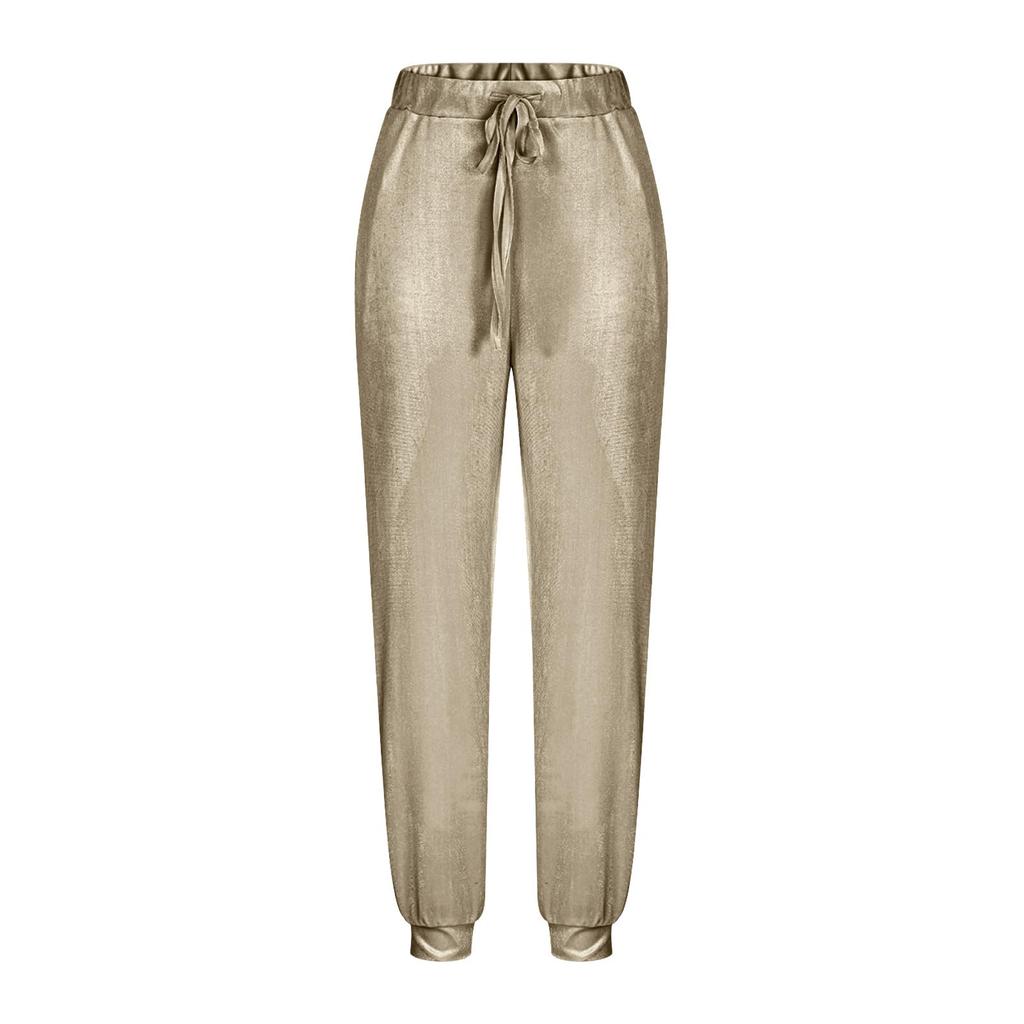 Módní dámský módní ležérní oblek ze zlatého sametu v jednobarevném provedení