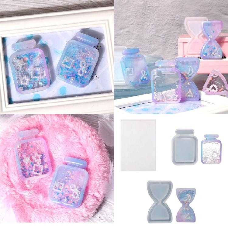 Easy To Use Silicone Sand Timer/Drift Bottle Mold For Handmade Keyring And Charm Creative Jewelry Making Tool