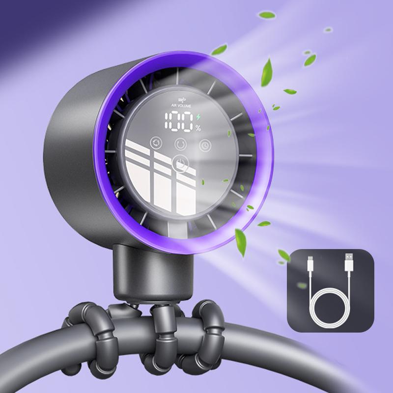 Smart Oscillation Stroller Fan, Flexible Tripod, Clip-On For Car Seats, Usb Rechargeable Battery Operated