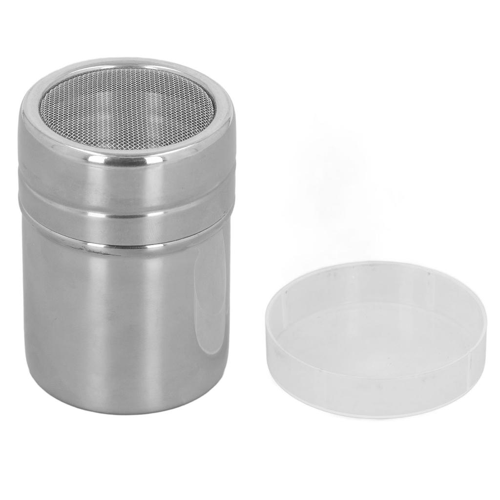 Coffee Powder Sieve Shaker Stainless Steel Cocoa Shaker Moistureproof Powder Sifter Cylinder with